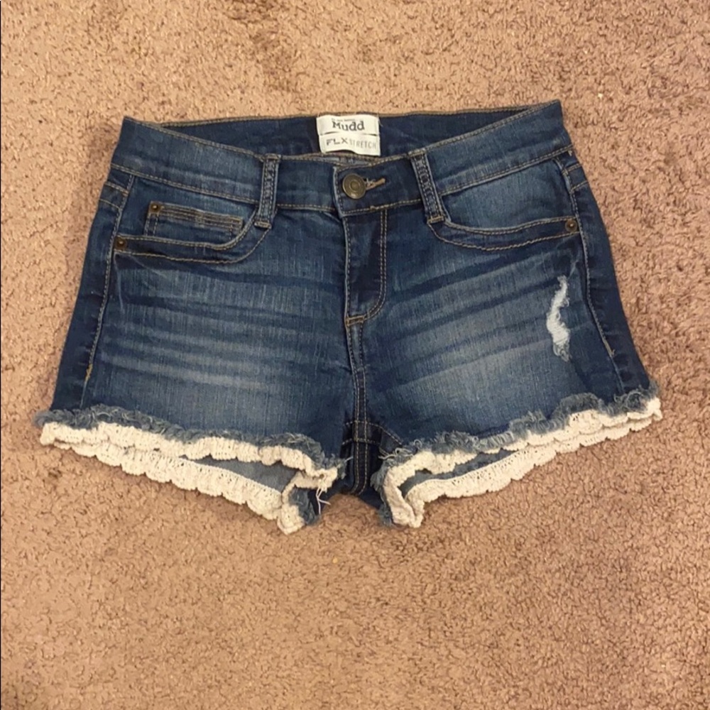 Jeans shorts with white detailing